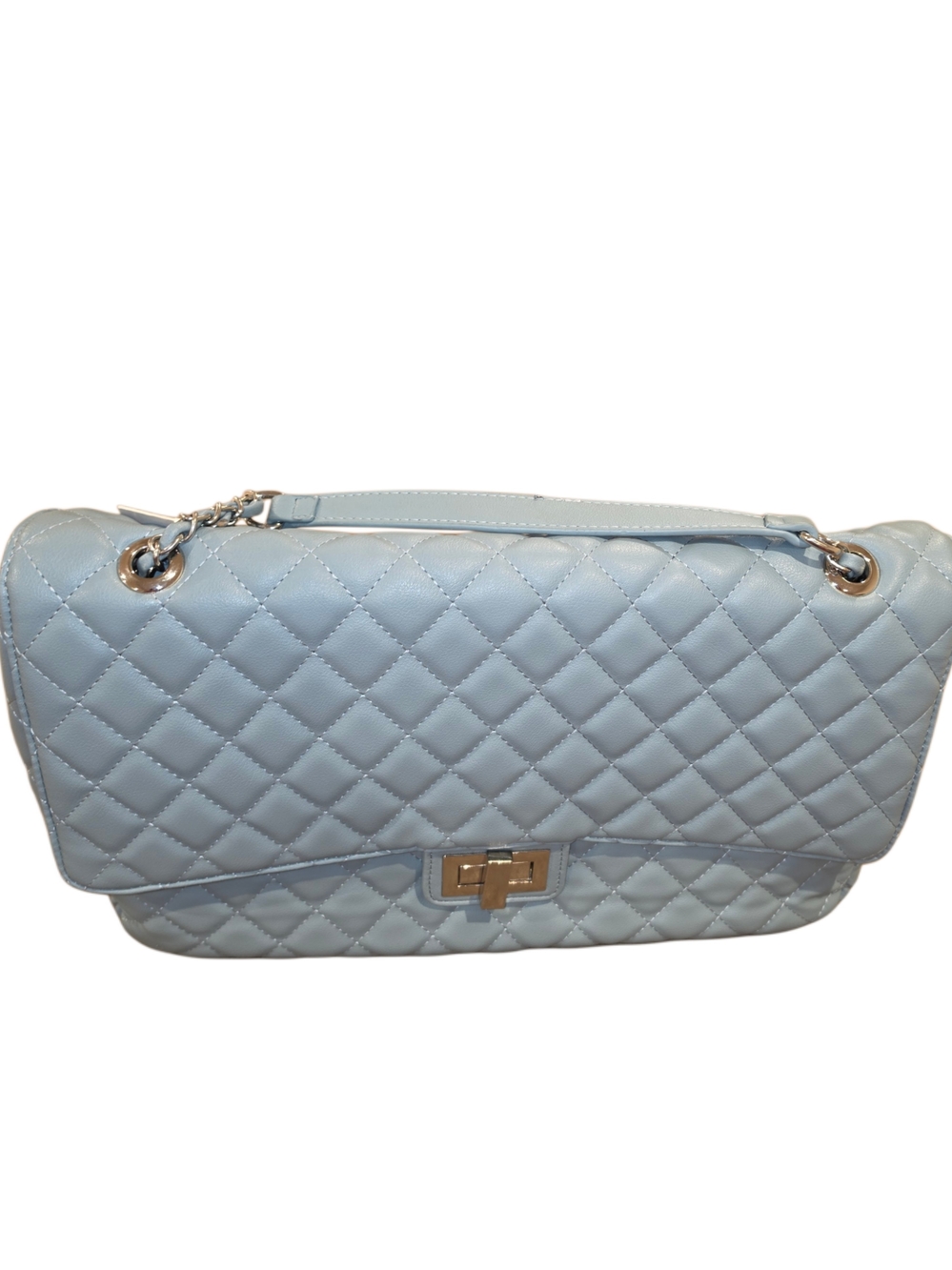Brand New - Extra Large Light Blue Messenger Bag with Chain Strap